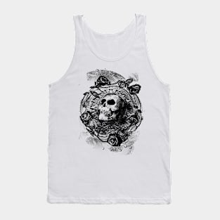 Aztec Skull - Traditional Black Mexican Calavera Tattoo Tank Top